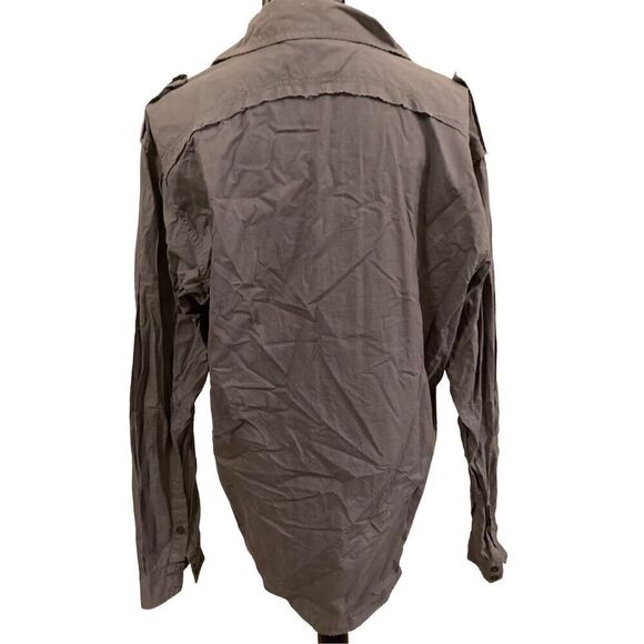 Buckle Black Long Sleeve Button Up Formal Casual - Picture 2 of 6